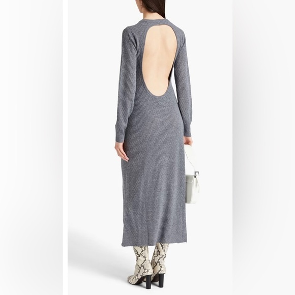 Le Kasha Open back pointelle-knit %100 organic cashmere dress. Size Large NWT - Picture 2 of 11